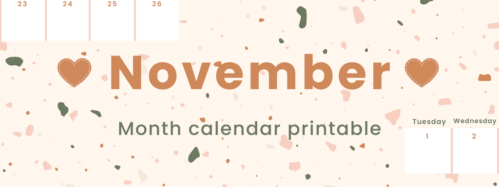 November Calendar Printable