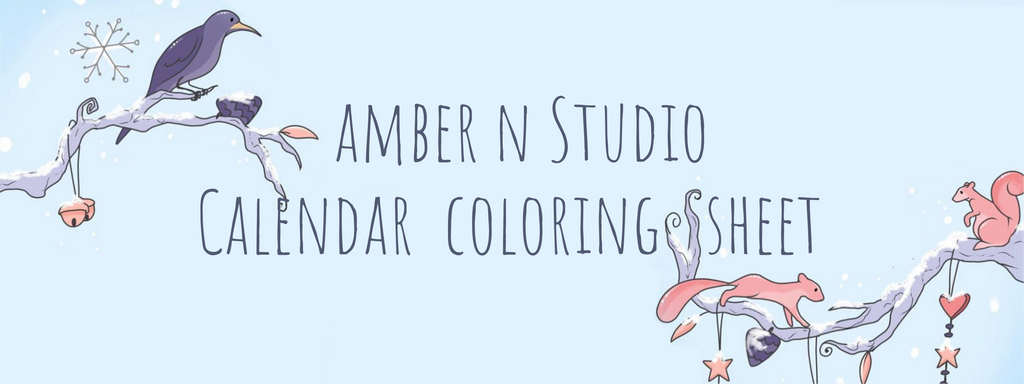 Amber N Studio January Coloring Calendar Sheet