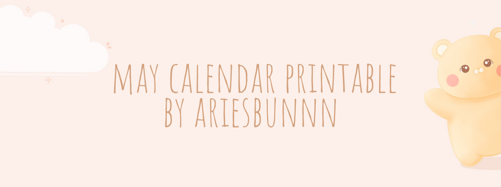 May Calendar Printable by Ariesbunnn