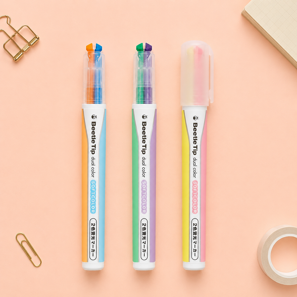 KOKUYO Beetle Tip 2-in-1 Dual Color Highlighter