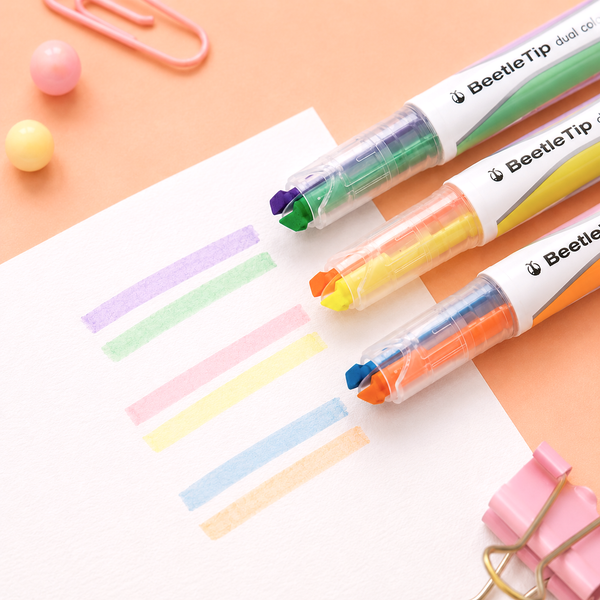 KOKUYO Beetle Tip 2-in-1 Dual Color Highlighter