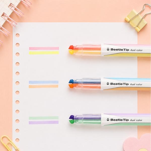 KOKUYO Beetle Tip 2-in-1 Dual Color Highlighter