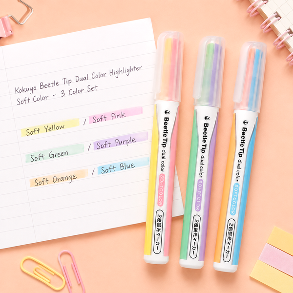 KOKUYO Beetle Tip 2-in-1 Dual Color Highlighter