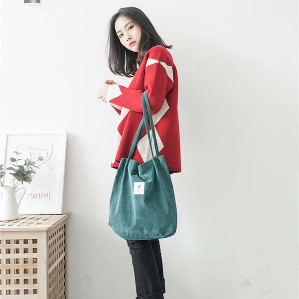 Korean Style Corduroy Tote Bag (6 Colors)