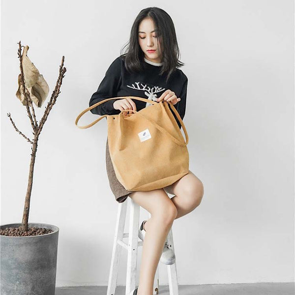 Korean Style Corduroy Tote Bag (6 Colors)