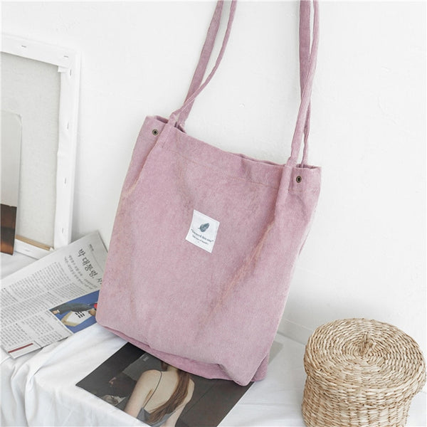 Korean Style Corduroy Tote Bag (6 Colors)