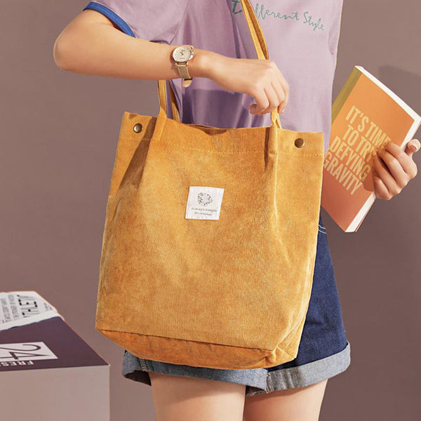 Korean Style Corduroy Tote Bag (6 Colors)