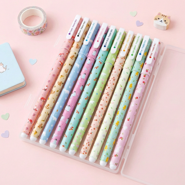 Kawaii Animal Gel Pen - 10 Color Set