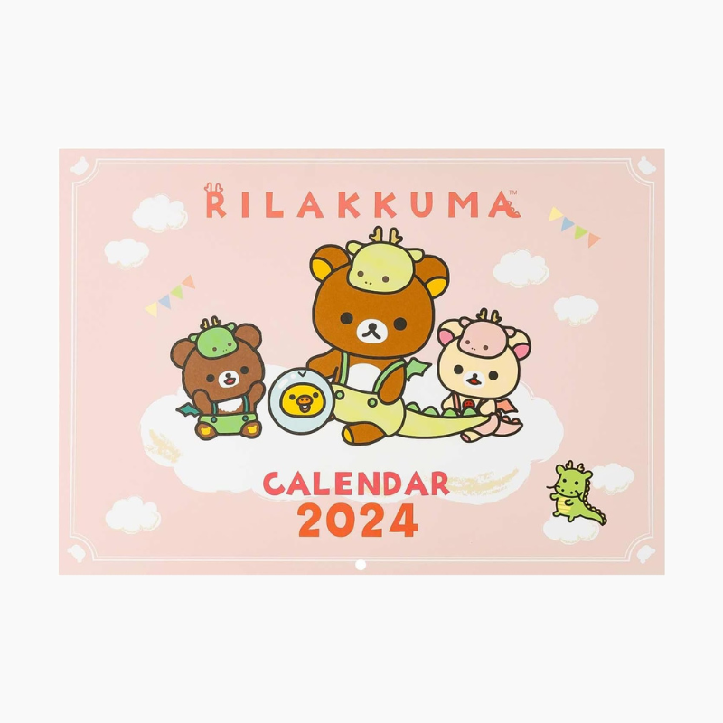 2024 Large Calendar + Sticker Sheet - Rilakkuma - Year Of Dragon
