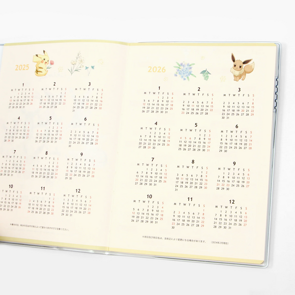 2025 Pokemon Schedule Book - Pocket Monsters & Flowers - ONLY 10 AVAILABLE