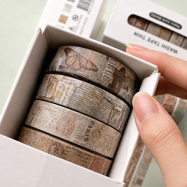 Antique Pages Washi Tape Set