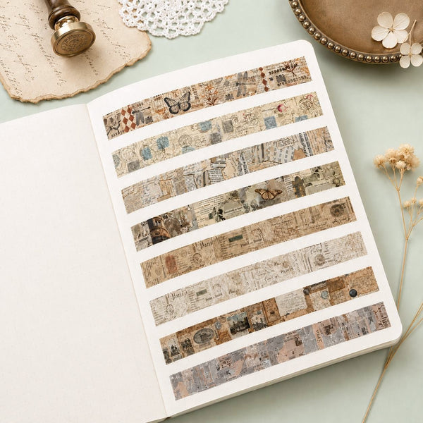 Antique Pages Washi Tape Set