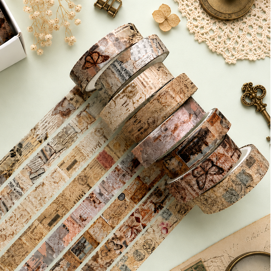 Antique Pages Washi Tape Set