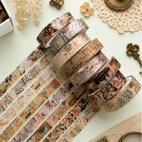 Antique Pages Washi Tape Set
