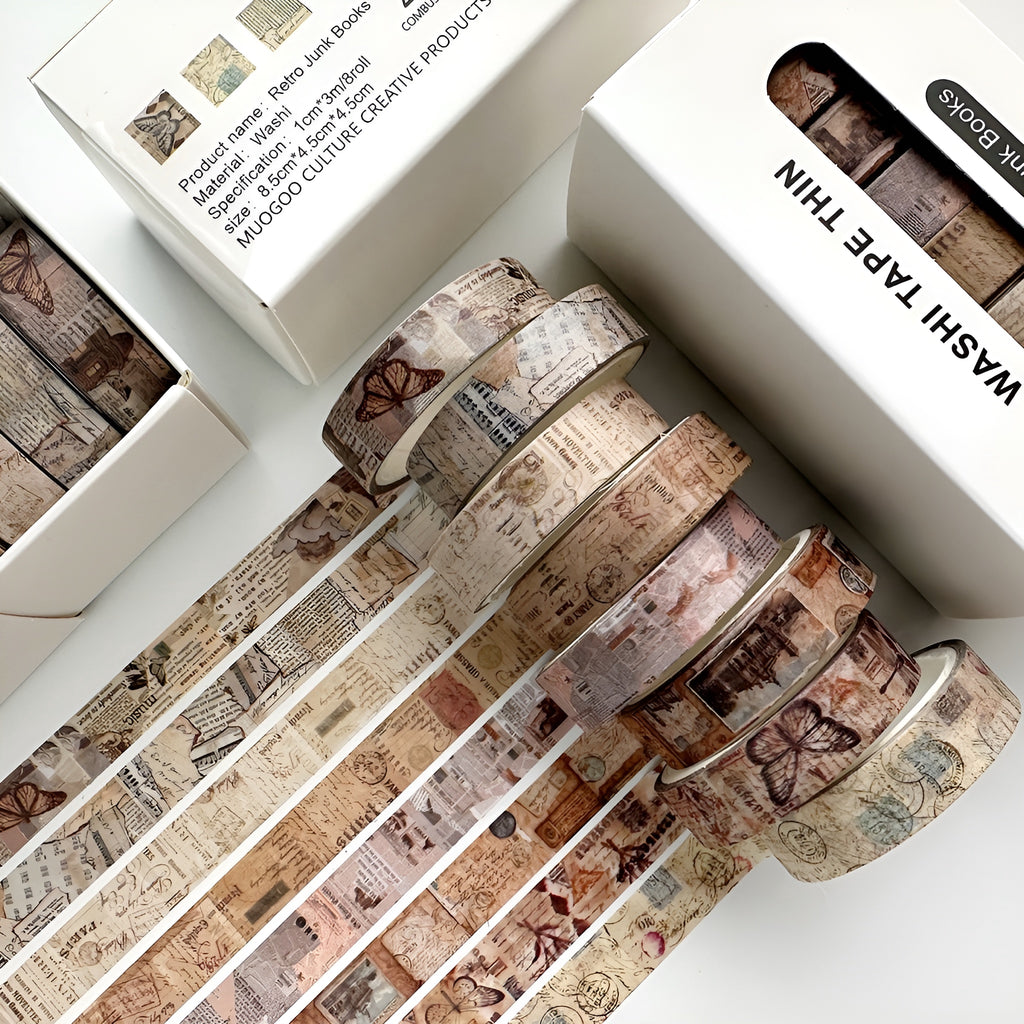 Antique Pages Washi Tape Set