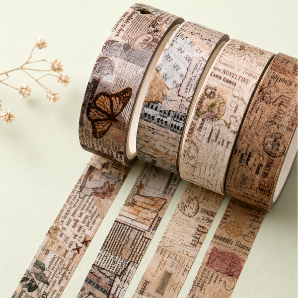 Antique Pages Washi Tape Set