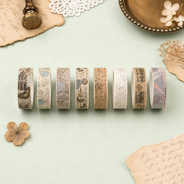 Antique Pages Washi Tape Set