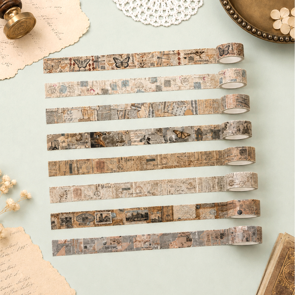 Antique Pages Washi Tape Set