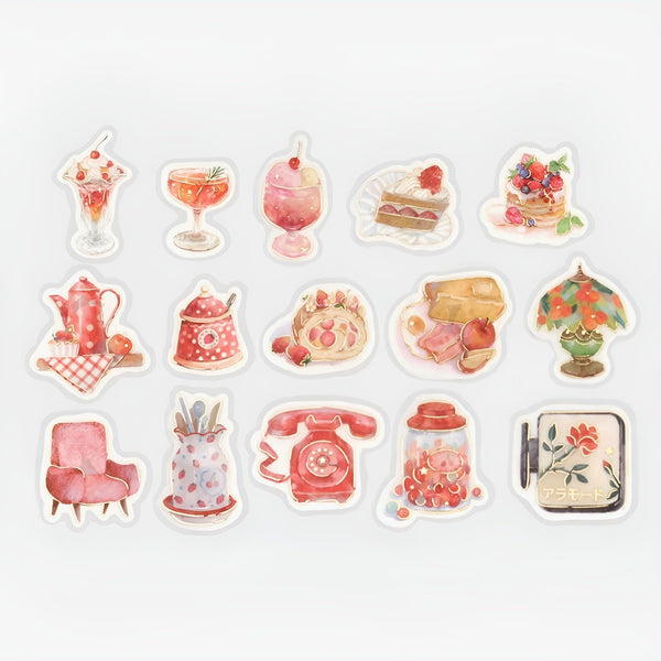 BGM Cafe A La Mode Flake Stickers - Strawberry Lover