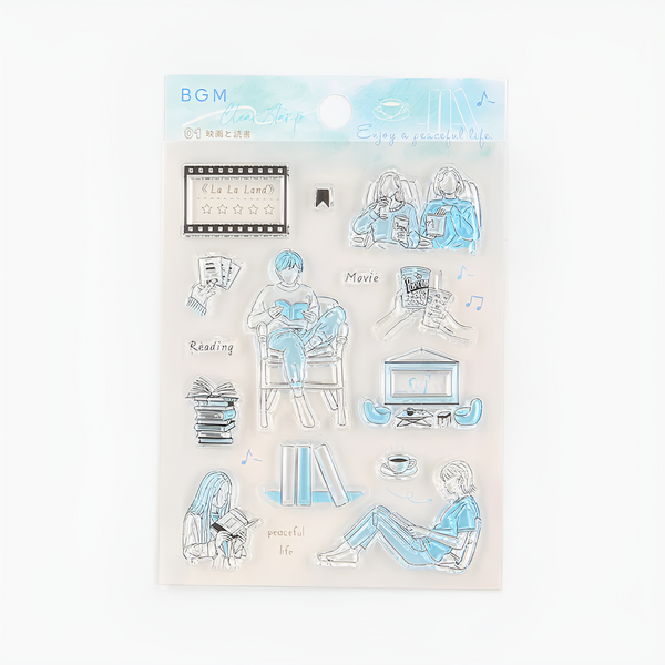 BGM Clear Stamp - Movie Night & Reading