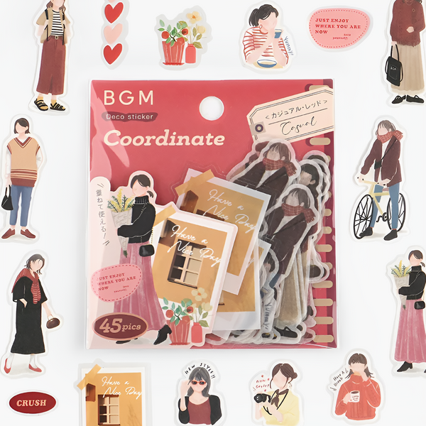 BGM Coordinate Stickers - Casual Red