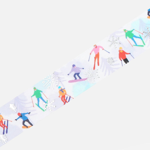 BGM Wide Christmas Masking Tape - Limited Edition - Skiing