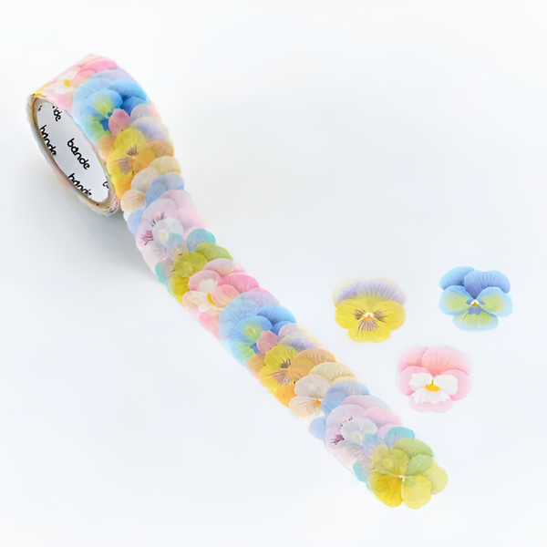 Bande Washi Tape Sticker Roll - Pansies