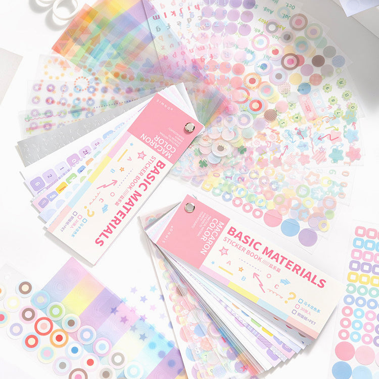 Basic Materials Sticker Book – Pastel & Neutral | Kawaii Pen Shop