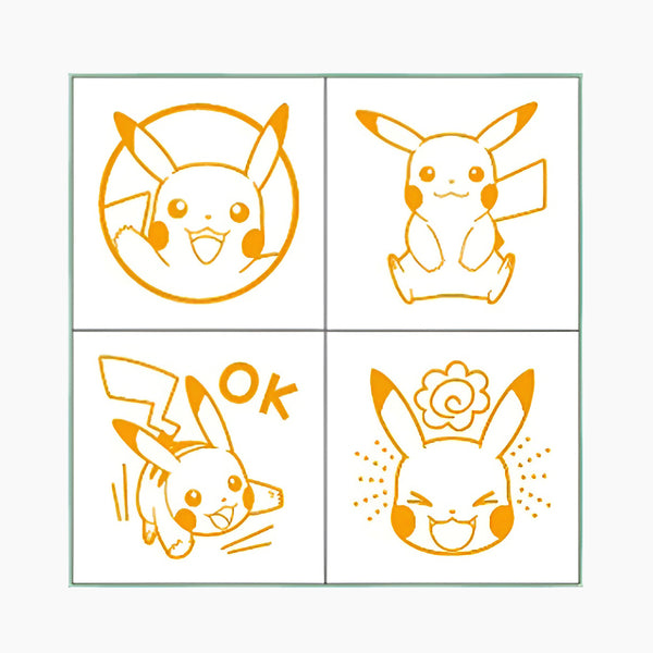 Pikachu Window Stamp Beverly Pokemon Pikachu Stamp Set with Ink Pad | Kawaii Pen Shop