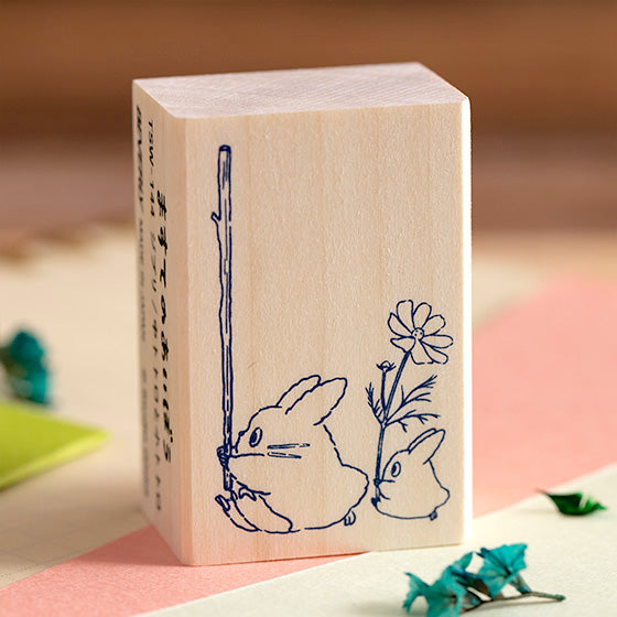 Lot De 12 Tampons En Bois Rectangulaires Studio Ghibli - Tampons Décoratifs Mignons Pour Enfants Avec Boîte De Rangement