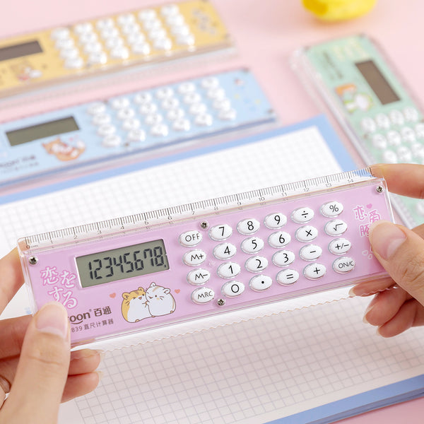 Bitoon Study Essential 2-in-1 Calculator Ruler | Kawaii Pen Shop