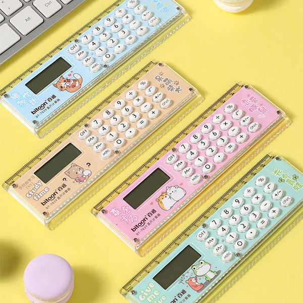 Bitoon Study Essential 2-in-1 Calculator Ruler