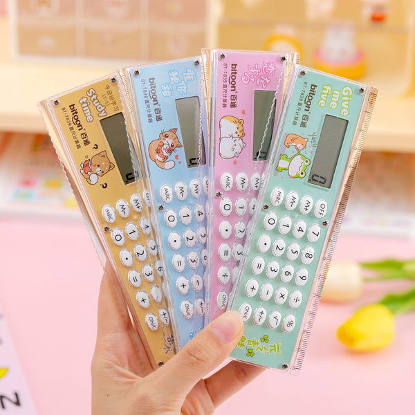Bitoon Study Essential 2-in-1 Calculator Ruler