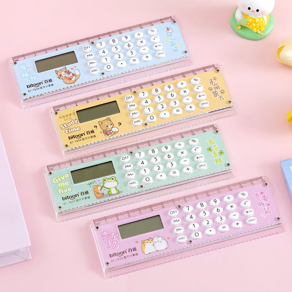 Bitoon Study Essential 2-in-1 Calculator Ruler | Kawaii Pen Shop