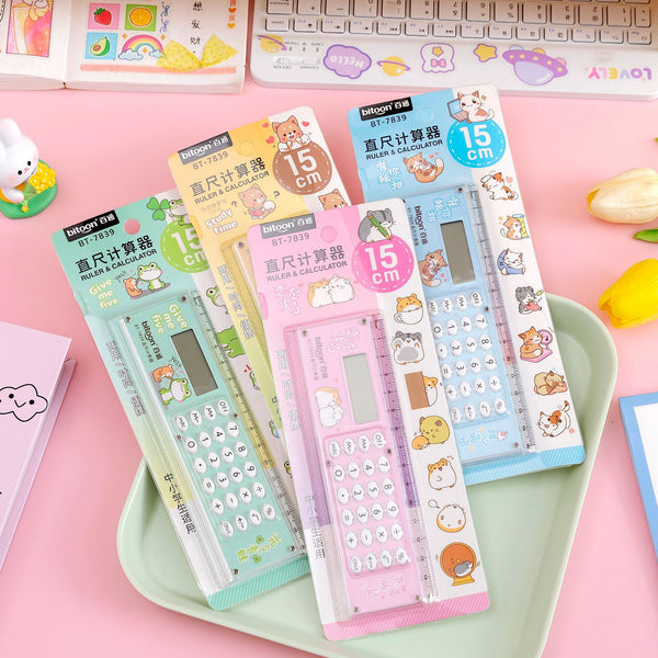 Bitoon Study Essential 2-in-1 Calculator Ruler