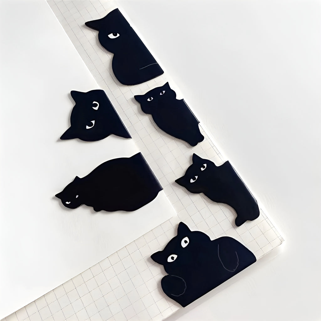 thumbnail image 2 of Magnetic Bookmarks, 6 Pieces Assorted Cute Black Cat Book Marks For Reading Women Unique Bookmarks Kawaii Black Book Markers Clip Gifts For Teachers, Students, Book Lovers, Printing On 2 Side 2 of 14
