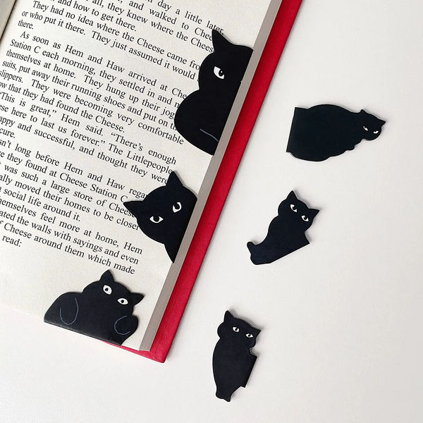 Black Cat Magnetic Bookmark - Set of 6