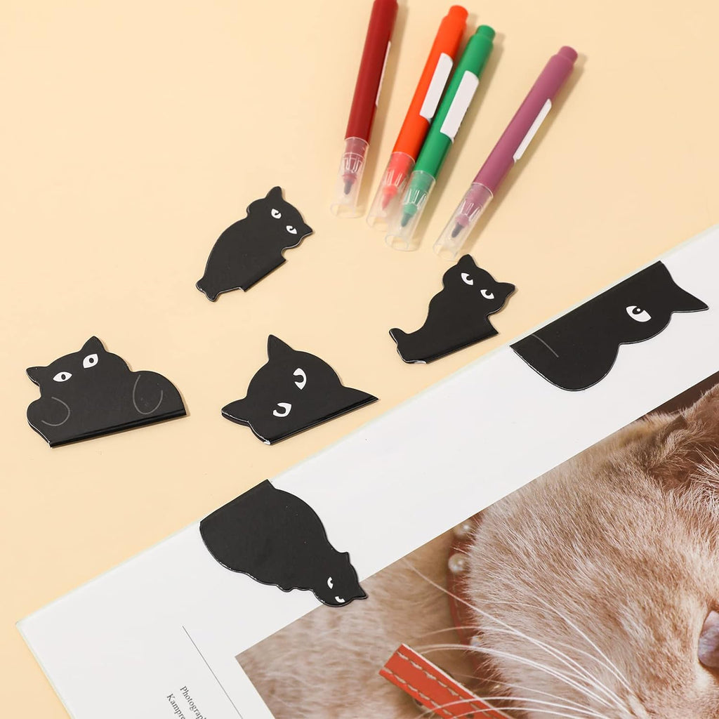 thumbnail image 2 of Magnetic Bookmarks, 6 Pieces Assorted Cute Black Cat Book Marks For Reading Women Unique Bookmarks Kawaii Black Book Markers Clip Gifts For Teachers, Students, Book Lovers, Printing On 2 Side 2 of 14