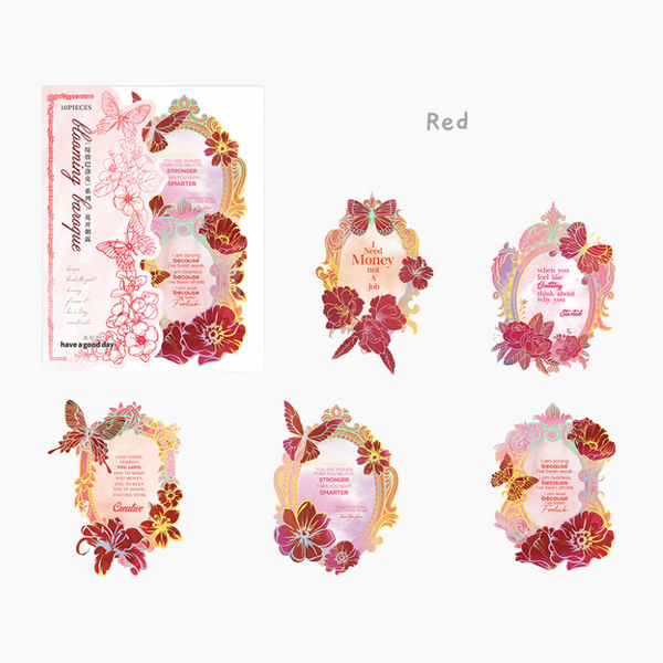Blooming Frame Holo Stickers