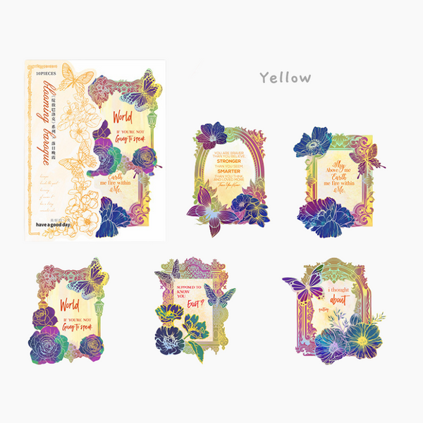 Blooming Frame Holo Stickers