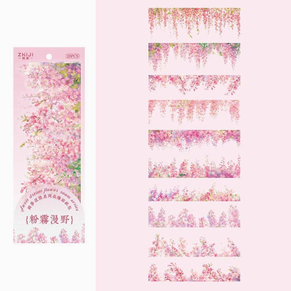 Blossom Breeze Clear Sticker Strips (6 Colors)