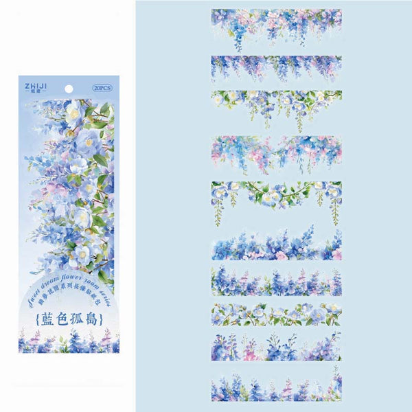 Blossom Breeze Clear Sticker Strips (6 Colors)