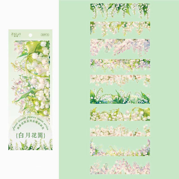 Blossom Breeze Clear Sticker Strips (6 Colors)