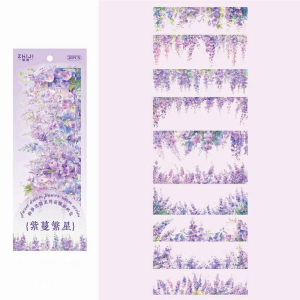 Blossom Breeze Clear Sticker Strips (6 Colors)