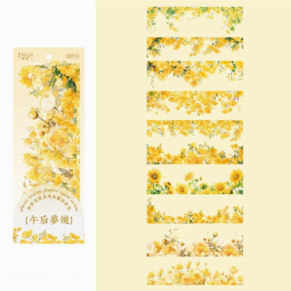 Blossom Breeze Clear Sticker Strips (6 Colors)