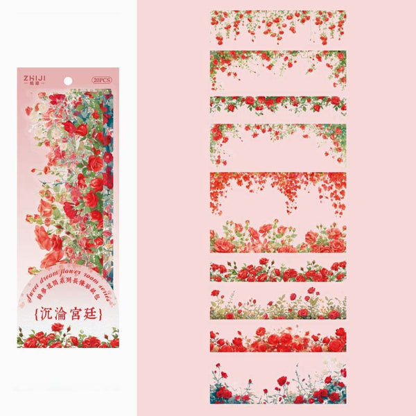 Blossom Breeze Clear Sticker Strips (6 Colors)