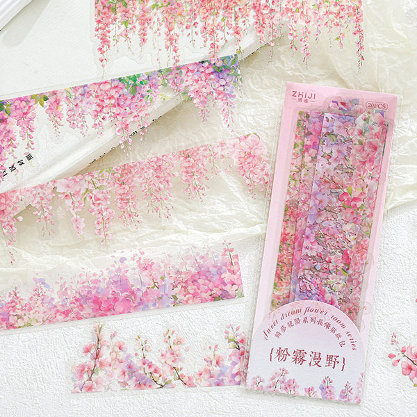 Blossom Breeze Clear Sticker Strips (6 Colors)