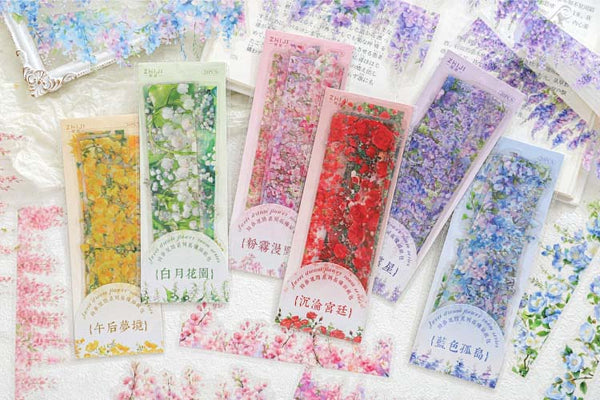 Blossom Breeze Clear Sticker Strips (6 Colors)