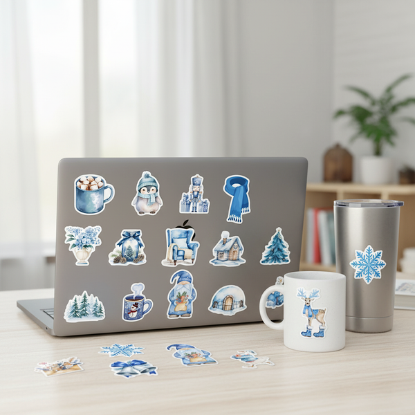 Blue Winter Wonderland Stickers