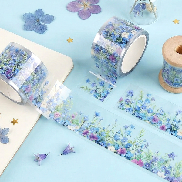 Bluebell Field Clear Masking Tape - Extra Wide
